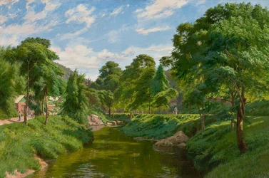 Landschaft von Petropolis Wald mit einem Bach